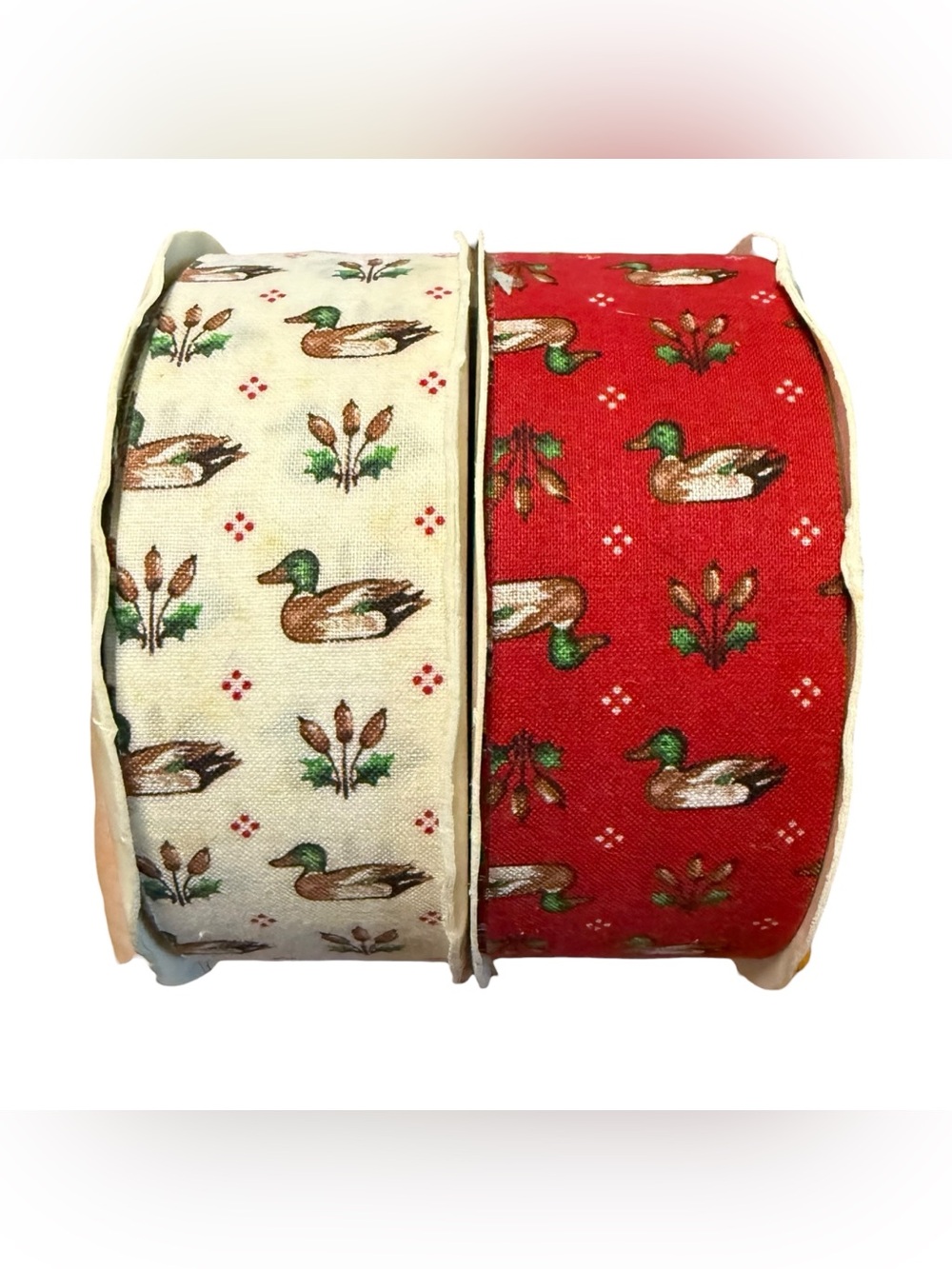 Vintage Mallard Duck Crafting Ribbon 7ft x 1-3/8” Wide Lot Of 2